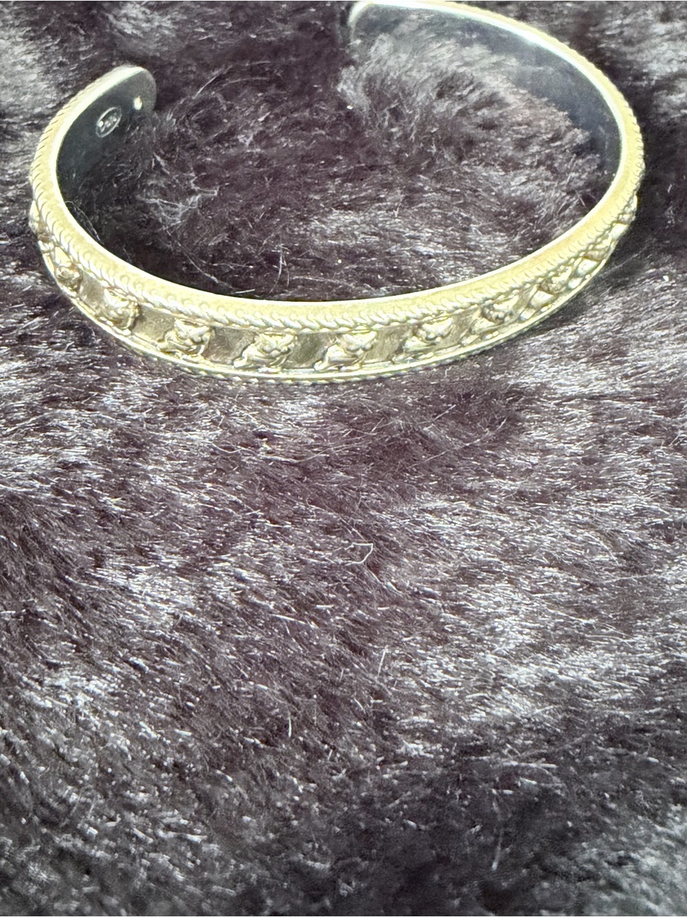 Gold Floral Owl Engraved Cuff Bracelet - 2.5"